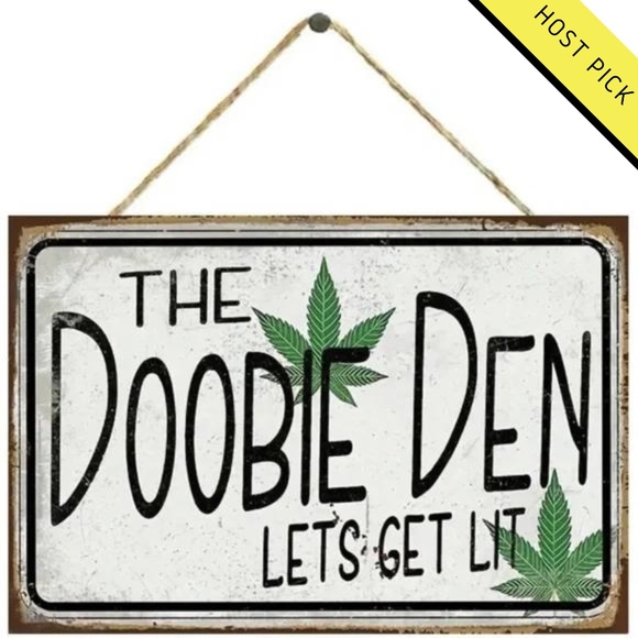 HP | "The Doobie Den Lets Get Lit" Sign - Picture 1 of 4